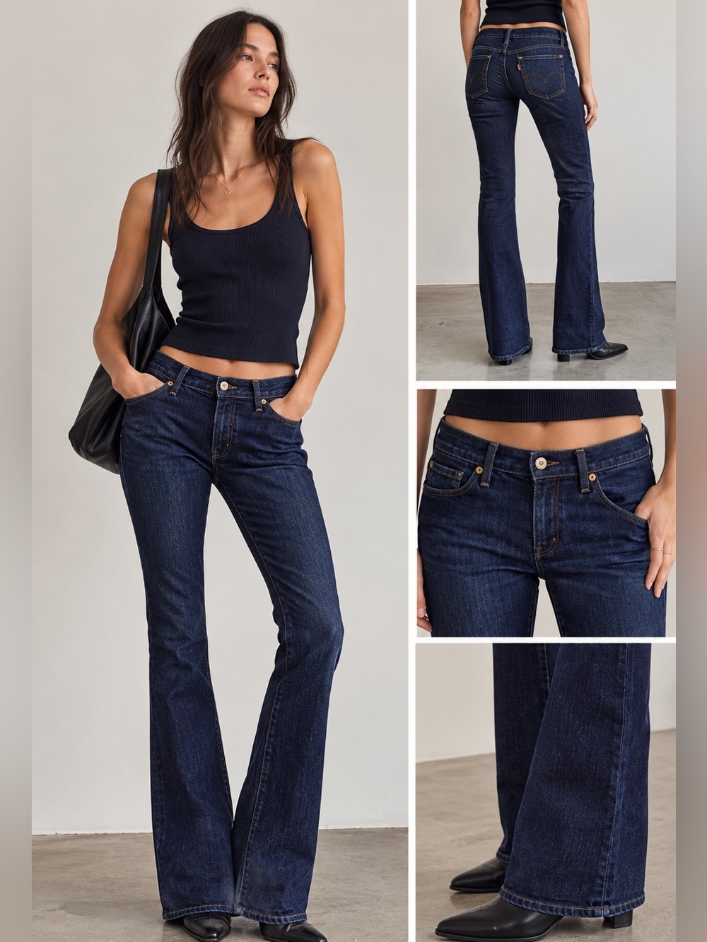 Women’s Vintage Levi's Capital E Swank Low Slim Boot Cut Jeans Size 31 Dark Wash